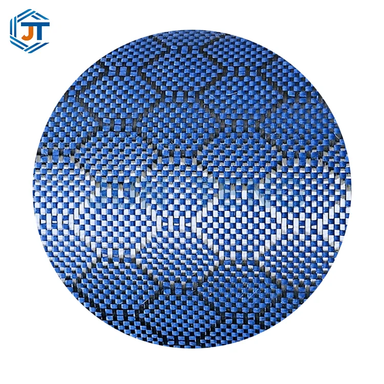 Tessuto in fibra di carbonio intrecciato blu 3K